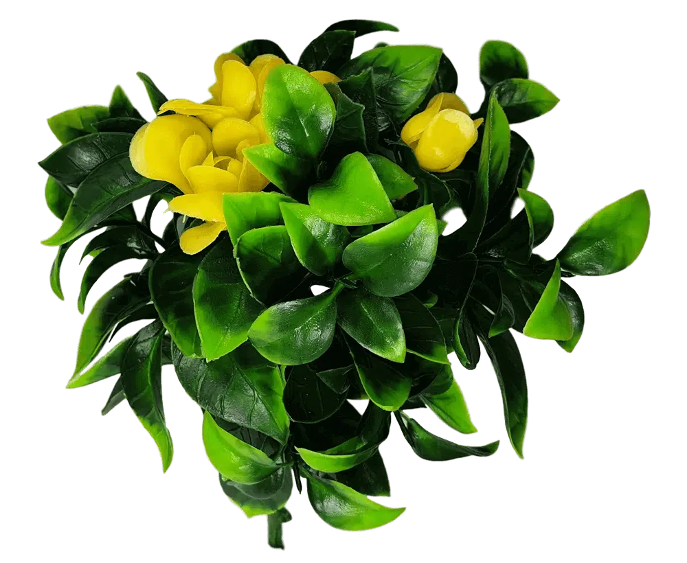 Flowering Yellow Rose Stem UV Resistant 30cm - Image 3
