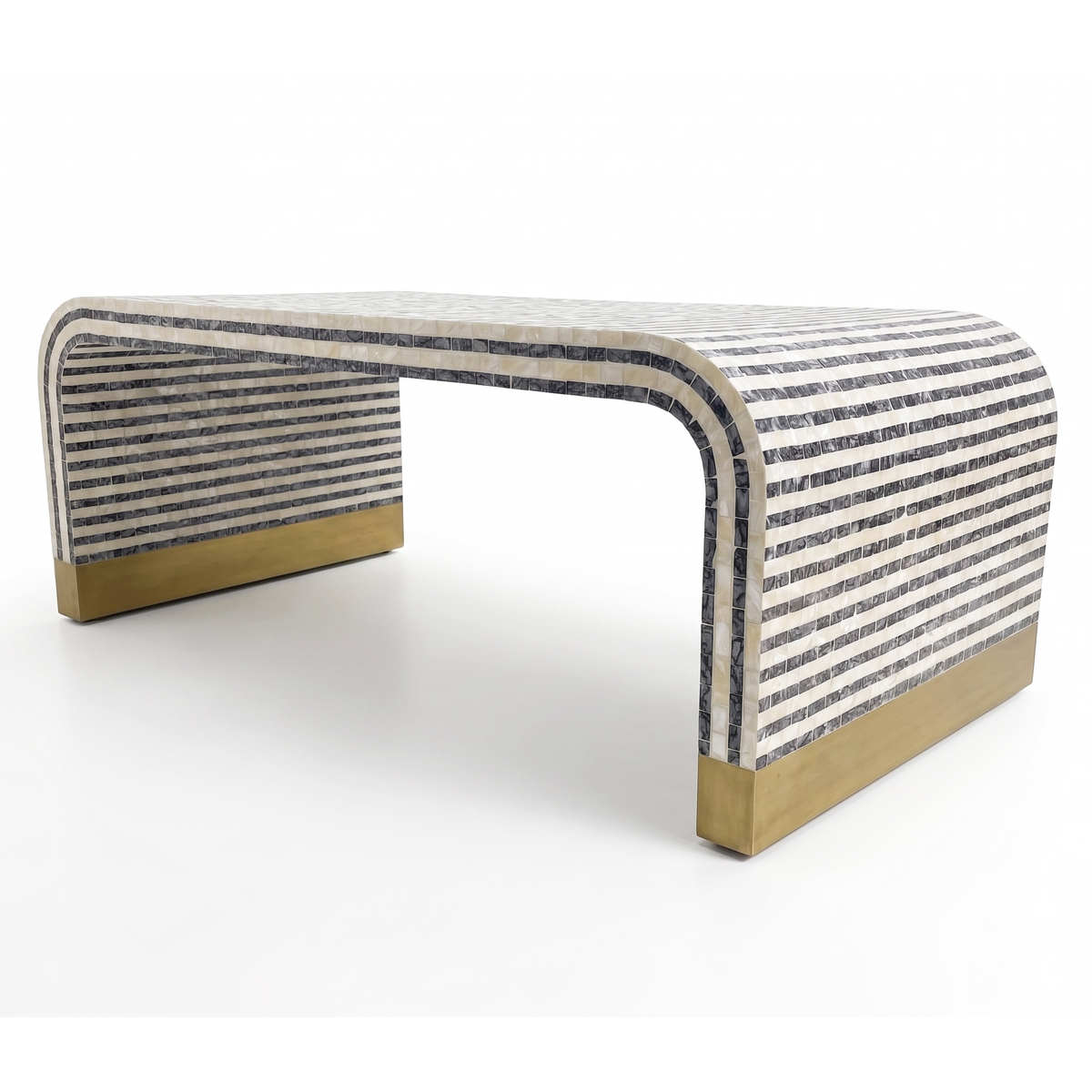 Genevieve Mother of Pearl Wave Inlay Coffee Table 116cm