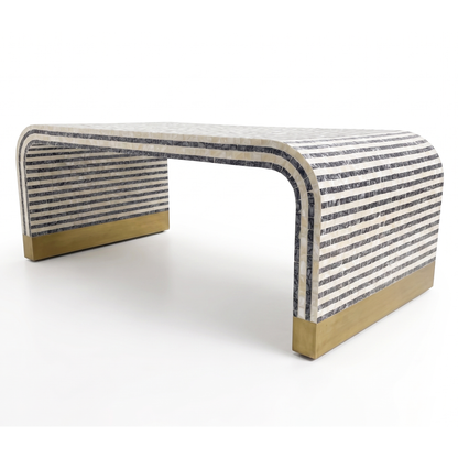 Genevieve Mother of Pearl Wave Inlay Coffee Table 116cm