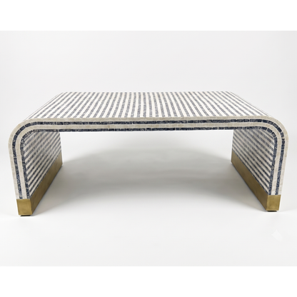 Genevieve Mother of Pearl Wave Inlay Coffee Table 116cm
