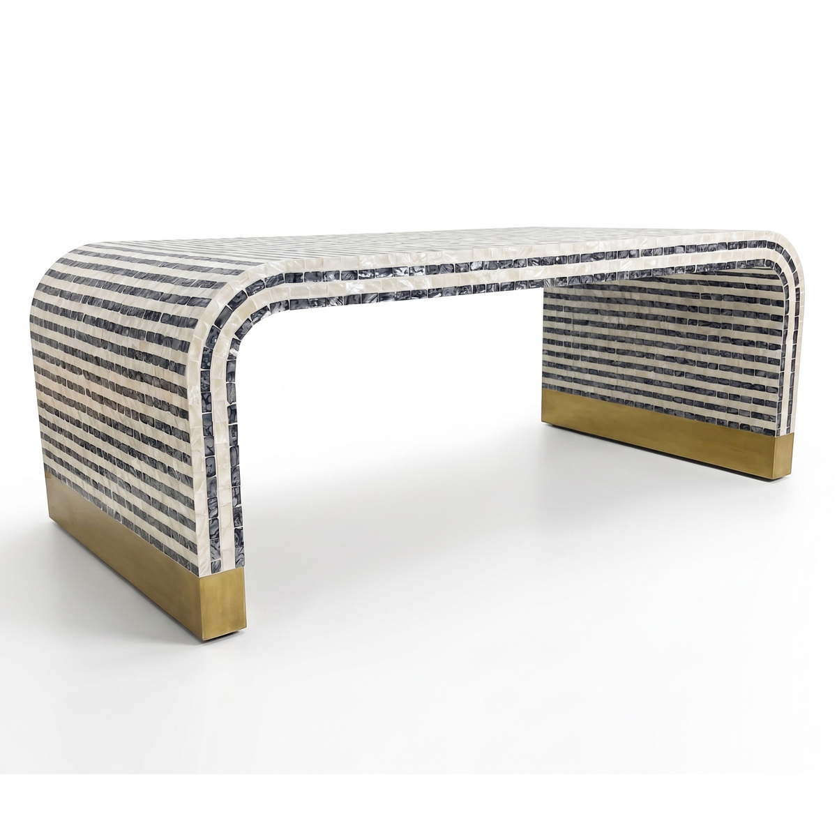 Genevieve Mother of Pearl Wave Inlay Coffee Table 116cm