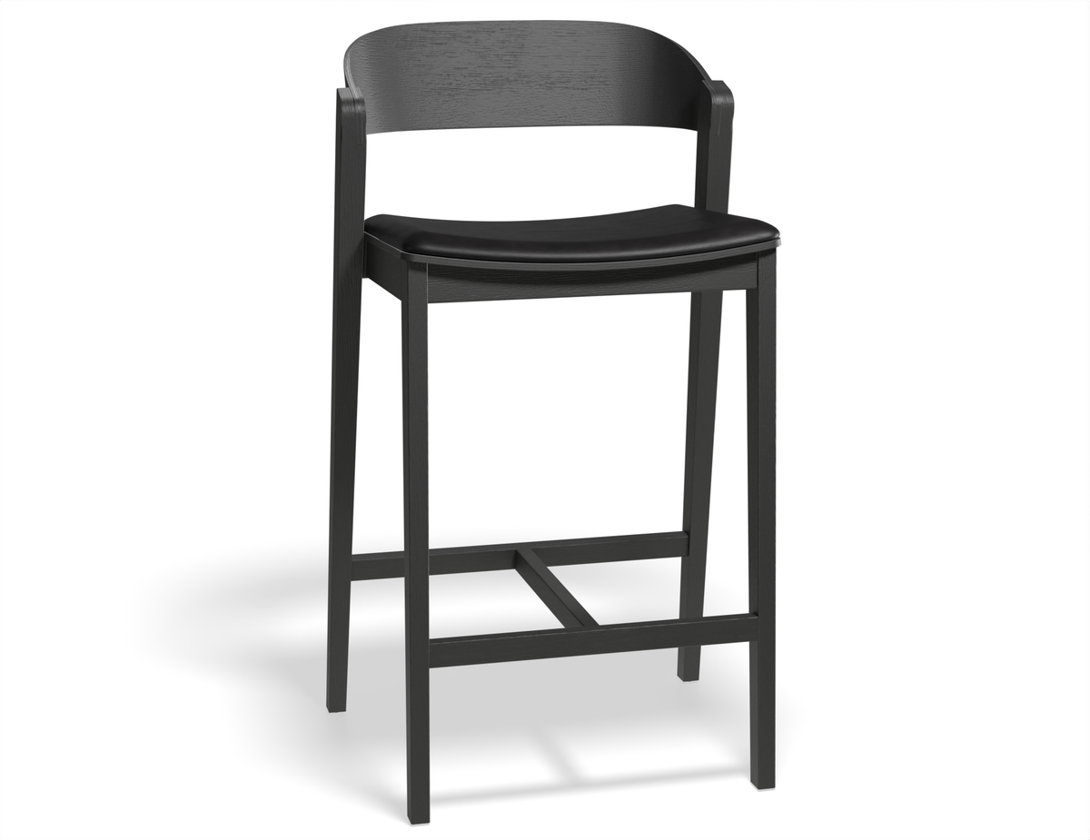 Grayson Bar Stool - Black - Upholstered