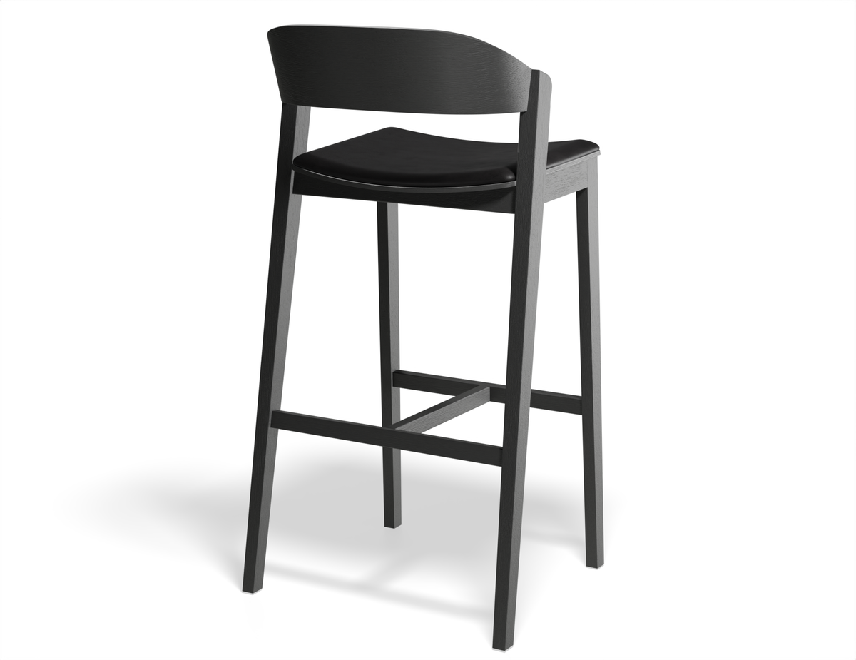 Grayson Bar Stool - Black - Upholstered