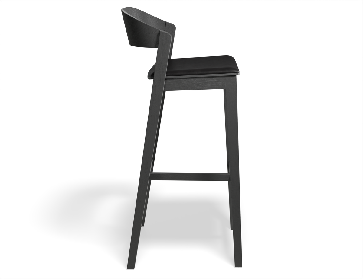 Grayson Bar Stool - Black - Upholstered