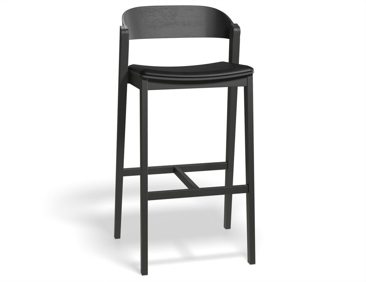 Grayson Bar Stool - Black - Upholstered
