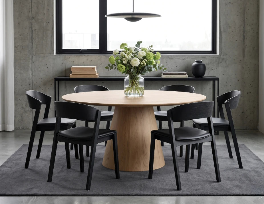 Grayson Dining Chair - Black - Upholstered