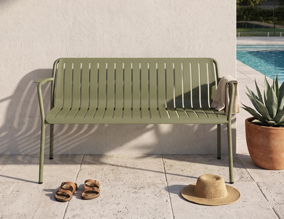 Roku Garden Bench 125cm - Outdoor - Eucalyptus Green