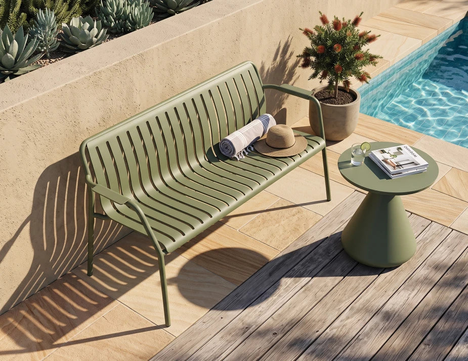 Roku Garden Bench 125cm - Outdoor - Eucalyptus Green