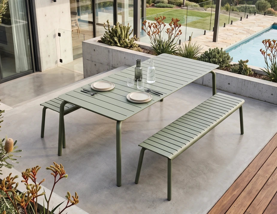 Roku Bench 190cm - Outdoor - Eucalyptus Green