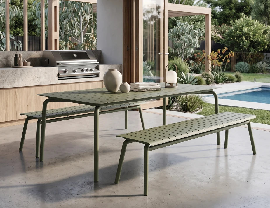 Roku Bench 190cm - Outdoor - Eucalyptus Green
