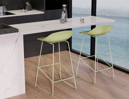 Pop Stool - Dusty Green Frame and Shell Seat