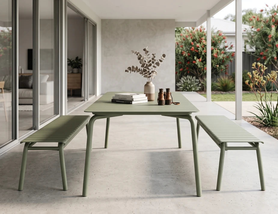 Roku Bench 190cm - Outdoor - Eucalyptus Green