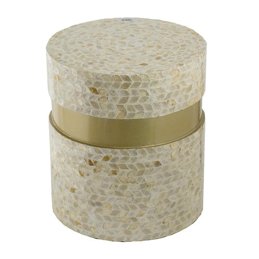 Halle Shell Disc Round Stool Side Table 40cm