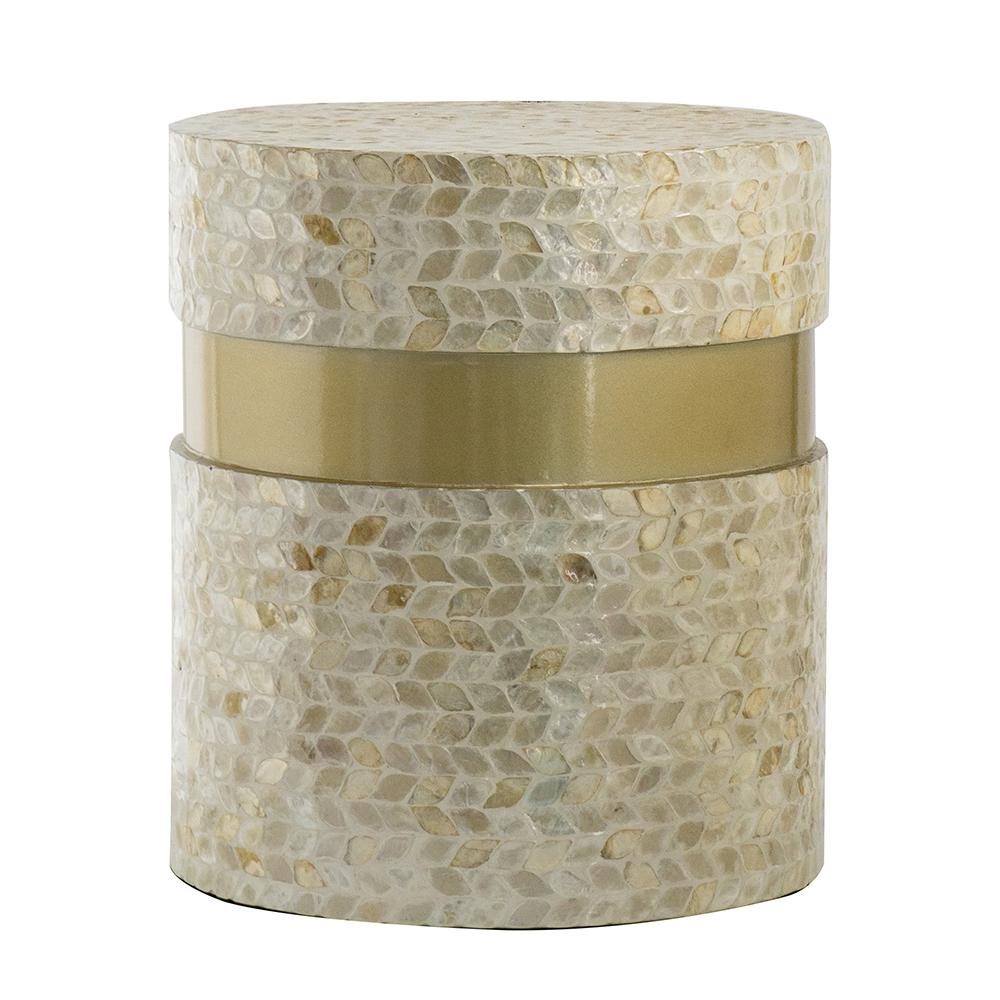 Halle Shell Disc Round Stool Side Table 40cm