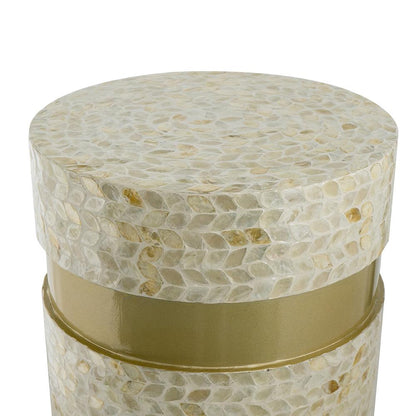 Halle Shell Disc Round Stool Side Table 40cm