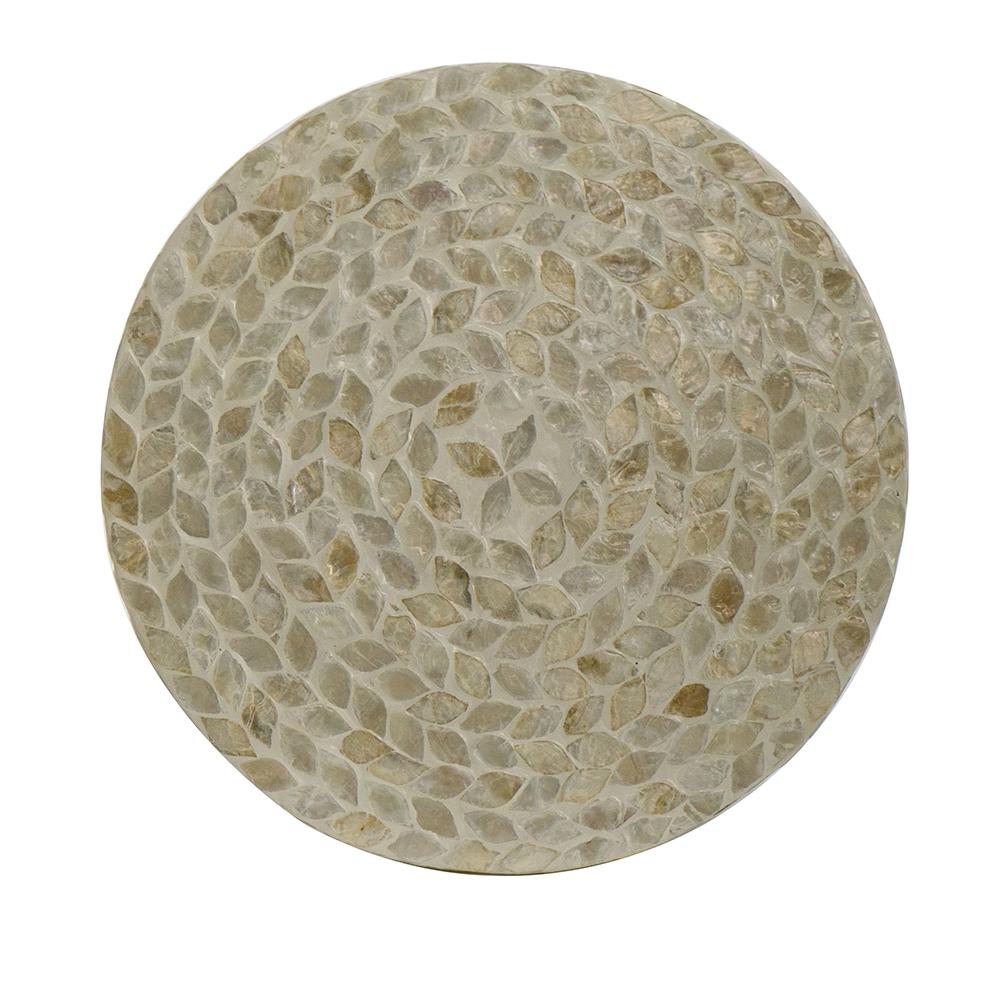 Halle Shell Disc Round Stool Side Table 40cm