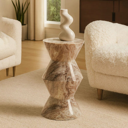 Harlow Butterscotch Solid Marble Side Table 50cm