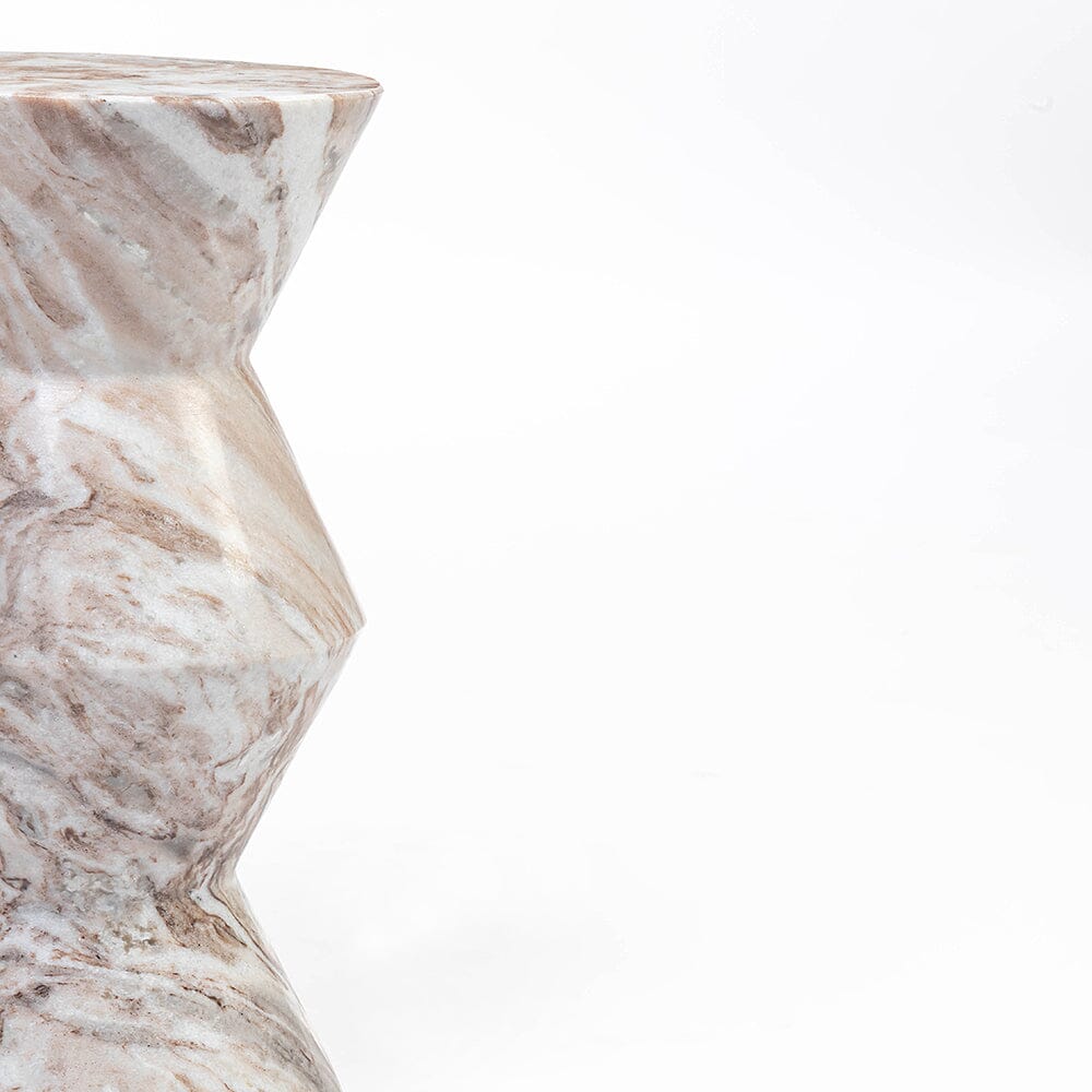Harlow Butterscotch Solid Marble Side Table 50cm