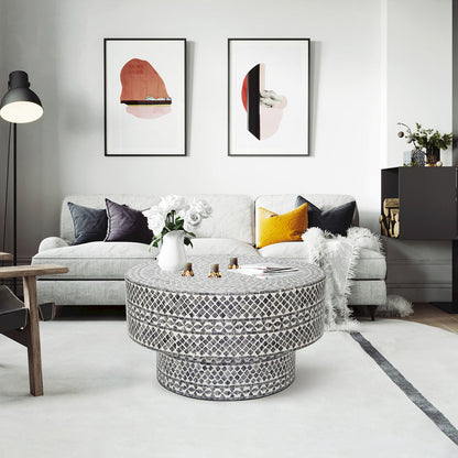 Hazel Black Diamond Mother of Pearl Coffee Table 76cm