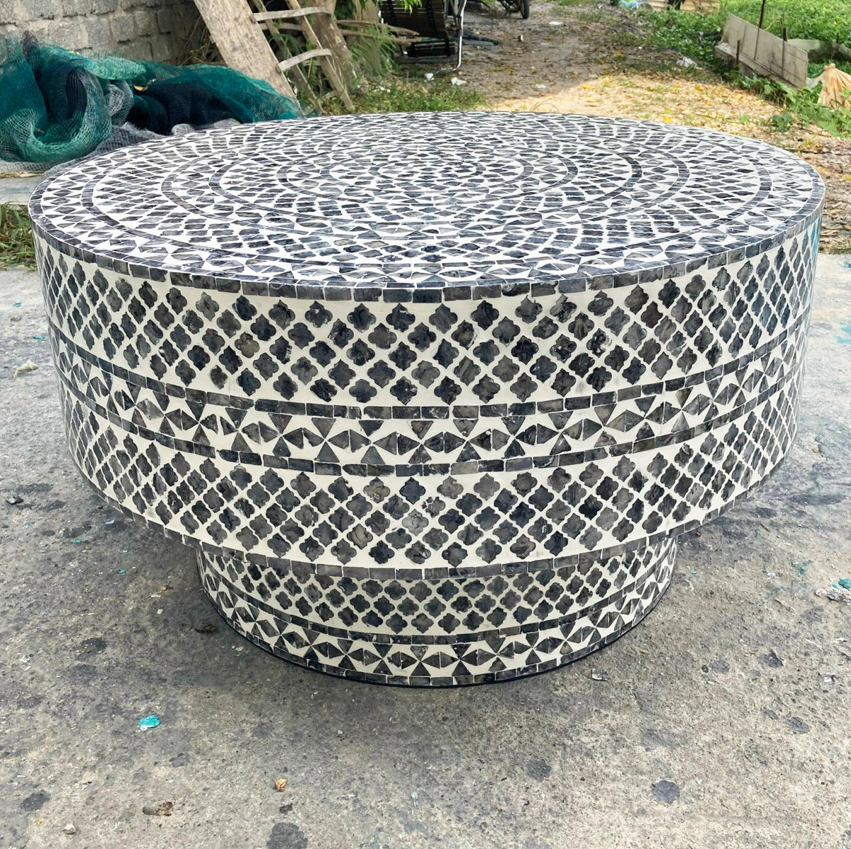 Hazel Black Diamond Mother of Pearl Coffee Table 76cm