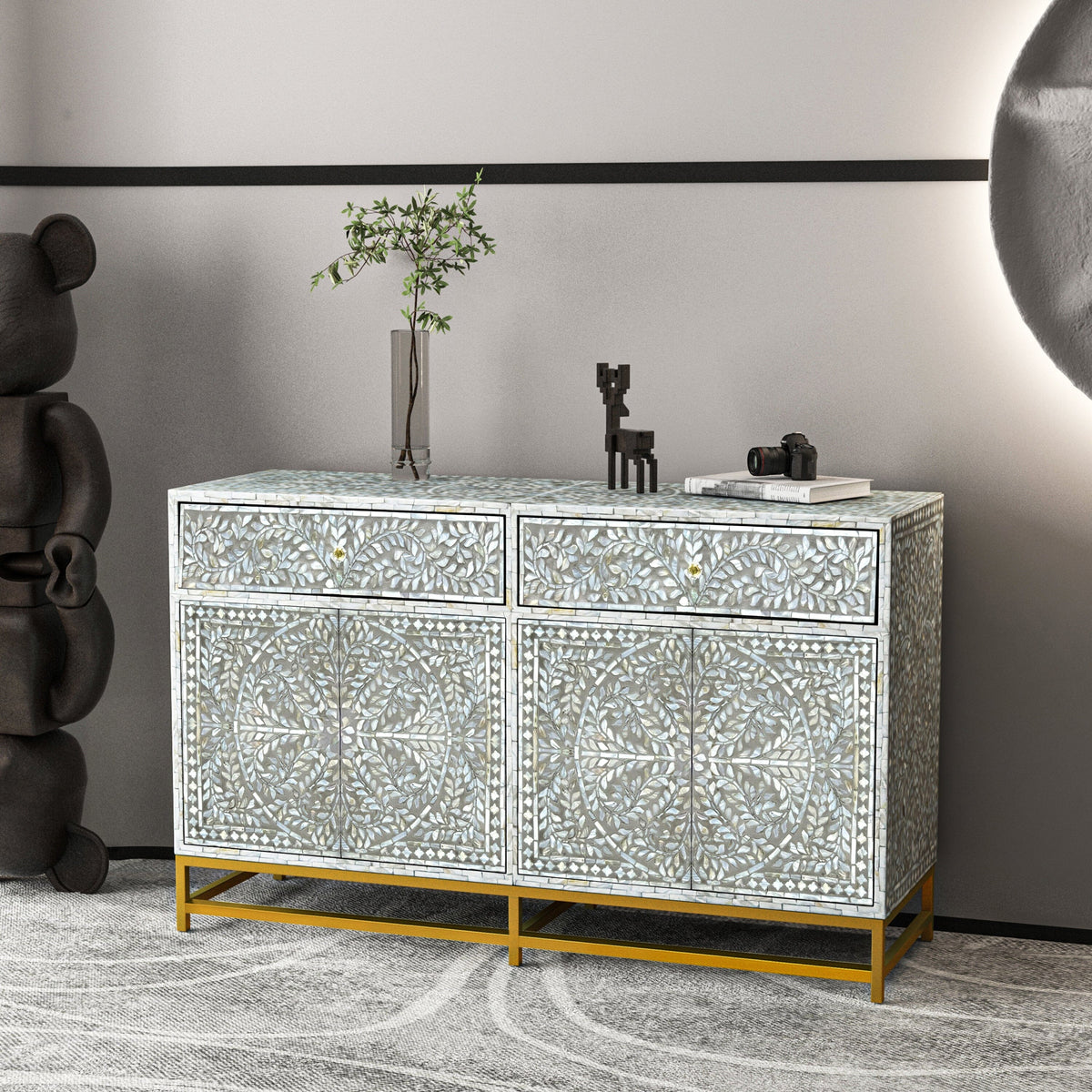 Hollis Mother of Pearl and Shell Sideboard 139cm