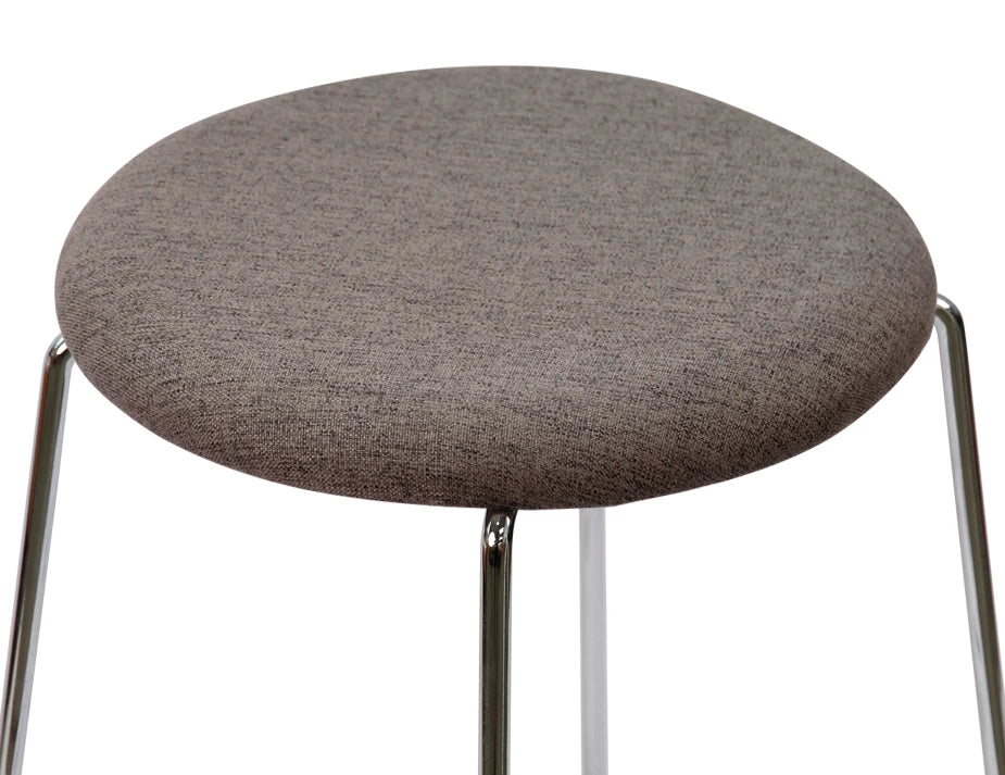 Hugo Low Stool - Chrome - Fabric Seat