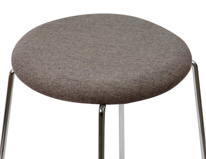 Hugo Low Stool - Chrome - Fabric Seat