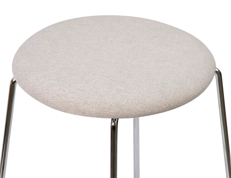 Hugo Low Stool - Chrome - Fabric Seat