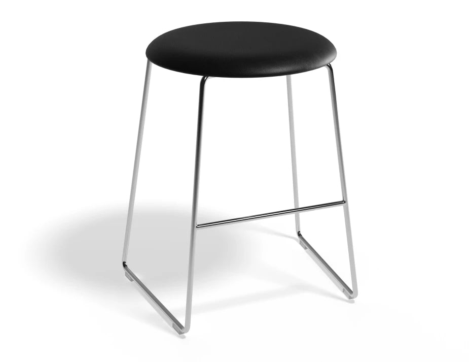 Hugo Low Stool - Chrome - Vintage PU Seat
