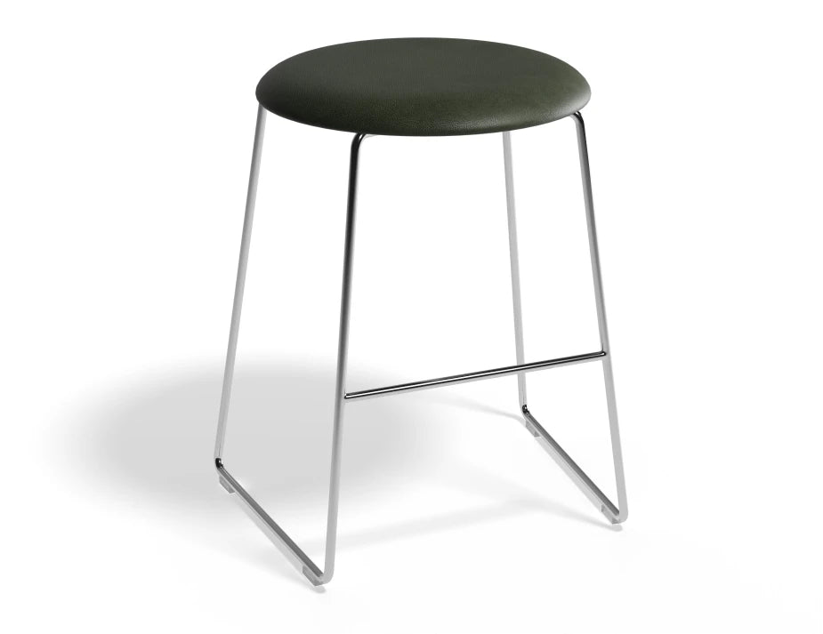 Hugo Low Stool - Chrome - Vintage PU Seat