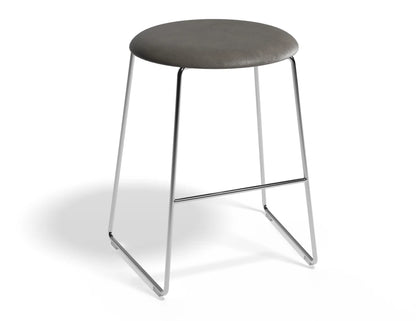Hugo Low Stool - Chrome - Vintage PU Seat