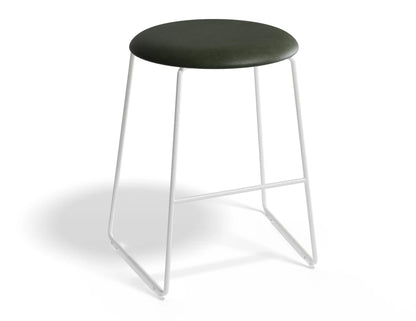 Hugo Low Stool - White - Vintage PU Seat