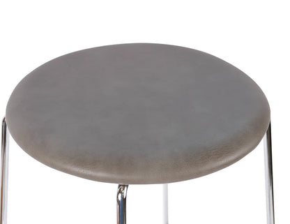 Hugo Low Stool - Chrome - Vintage PU Seat