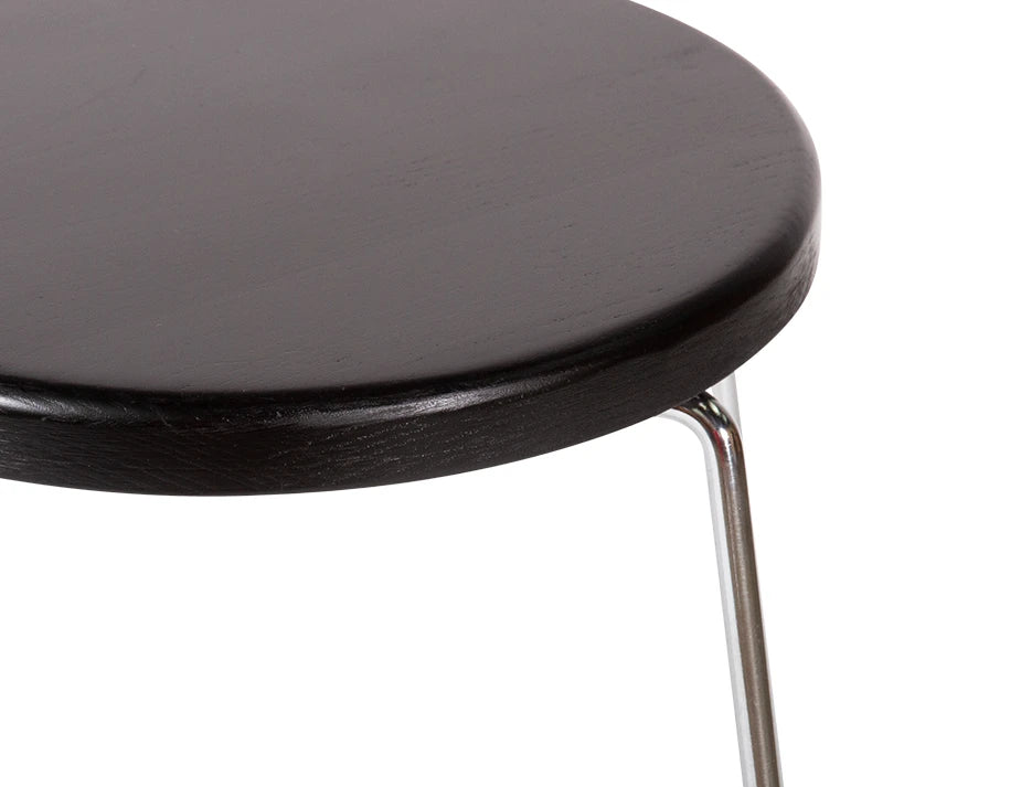 Hugo Low Stool - Chrome - Black Seat