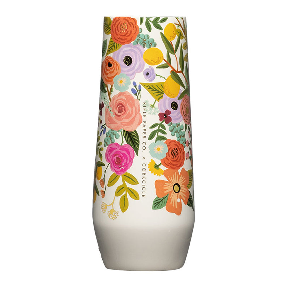 Corkcicle Stemless Flute - 207ml Rifle Paper - Garden Party Cream