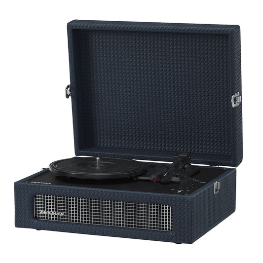 Crosley Voyager Bluetooth Portable Turntable + Gadhouse Vinyl Rack Bundle - Navy