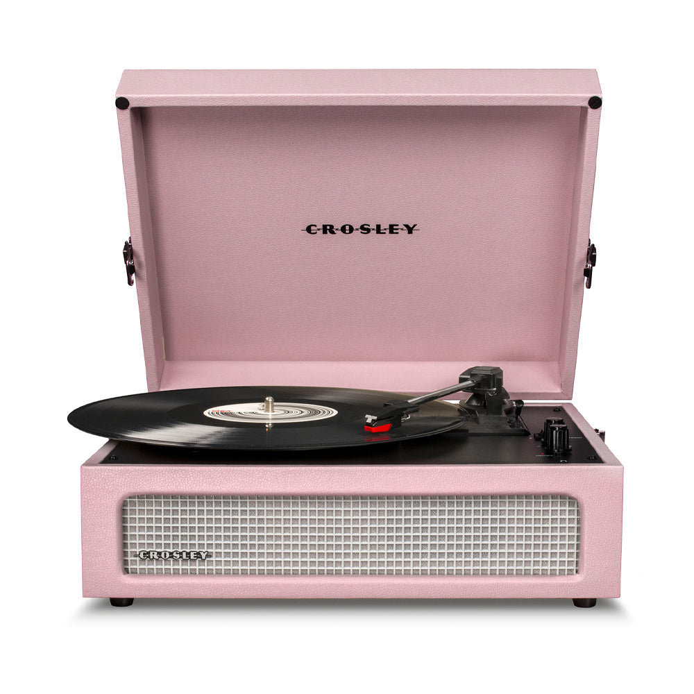 Crosley Voyager Bluetooth Portable Turntable - Amethyst + Gadhouse Vinyl Rack Bundle - Black