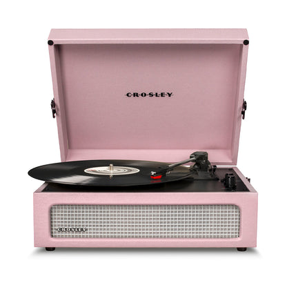 Crosley Voyager Bluetooth Portable Turntable - Amethyst + Gadhouse Vinyl Rack Bundle - Black