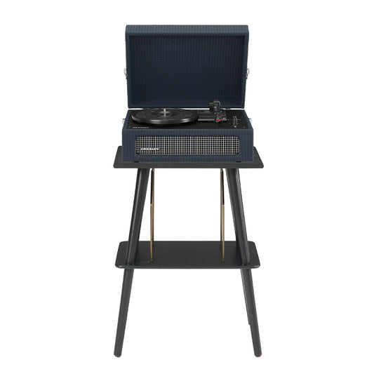Crosley Voyager Bluetooth Portable Turntable + Entertainment Stand Bundle  - Navy