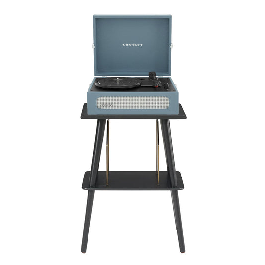 Crosley Voyager Bluetooth Portable Turntable + Entertainment Stand Bundle  - Washed Blue