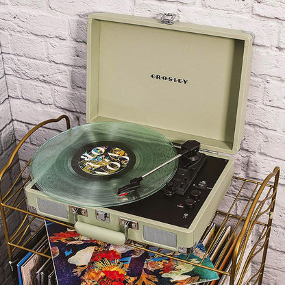 Crosley Cruiser Bluetooth Portable Turntable - Mint + Bundled Crosley Record Storage Crate