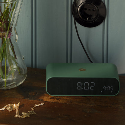Kreafunk Wakie Alarm Clock Qi Charger + Bluetooth - Nordic Green