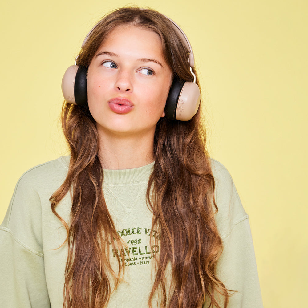 Kreafunk Kids Buzz Bluetooth Headphones W/ Anc - Ivory Sand