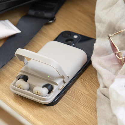 Kreafunk Tocharge Go Powerbank + Earbuds - Ivory Sand