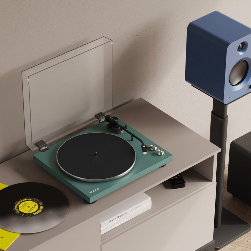 Kanto OBI3 (2nd Gen) Turntable with Bluetooth 5.3, Preamp, and Pitch Control - Matte Green