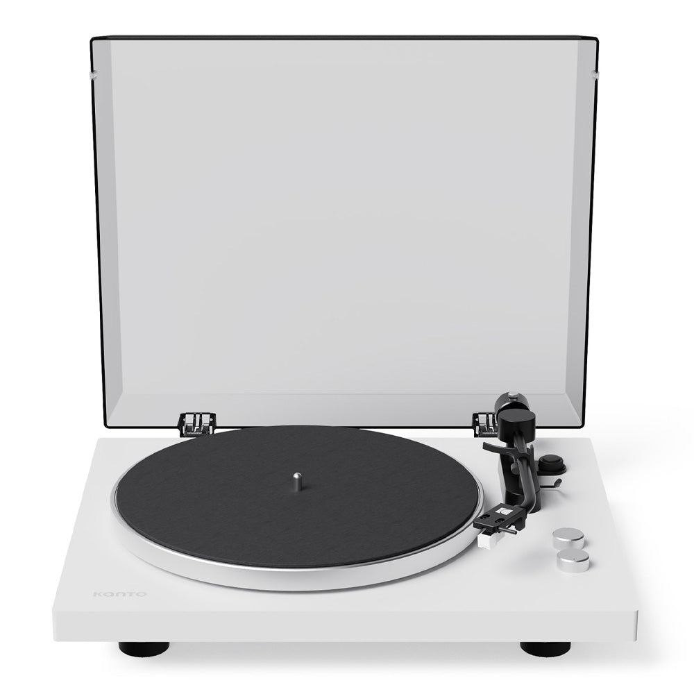 Kanto OBI3 (2nd Gen) Turntable with Bluetooth 5.3, Preamp, and Pitch Control - Matte White
