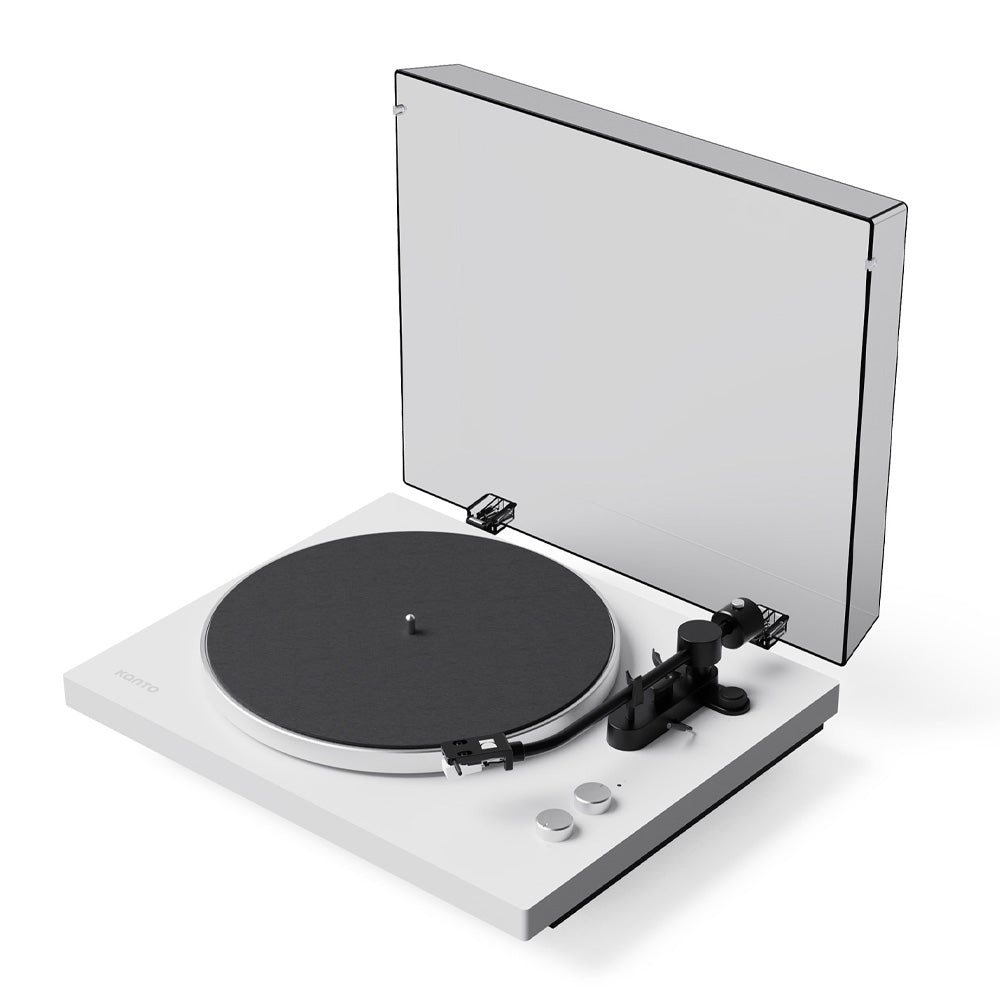 Kanto OBI3 (2nd Gen) Turntable with Bluetooth 5.3, Preamp, and Pitch Control - Matte White