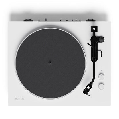 Kanto OBI3 (2nd Gen) Turntable with Bluetooth 5.3, Preamp, and Pitch Control - Matte White