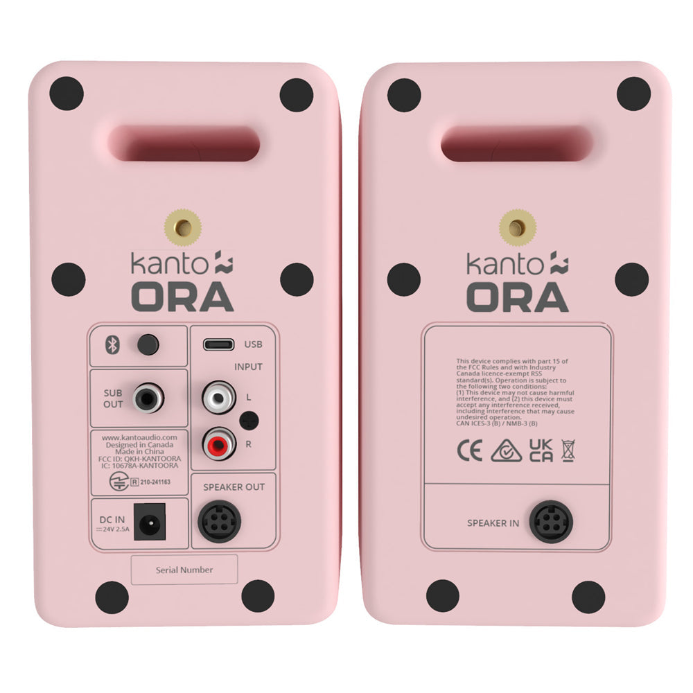 Kanto ORA 100W Powered Reference Desktop Computer Speakers with Bluetooth 5.0 Pink