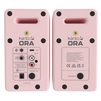 Kanto ORA 100W Powered Reference Desktop Computer Speakers with Bluetooth 5.0 Pink